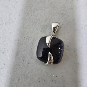 Lia Sophia Silver and Black Sparkle Pendant